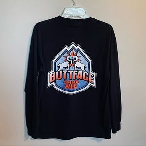 CB & Potts Brewery Colorado BUTTFACE Amber Ale Black T Shirt size Medium